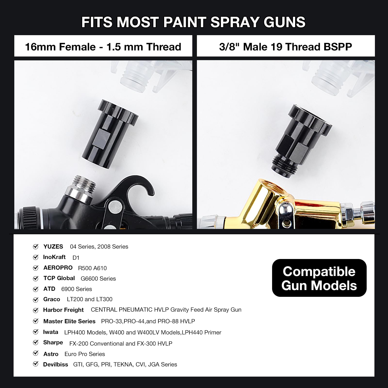 YUZES 190-micron filter lid filters particles before painting with solvent-based paints.