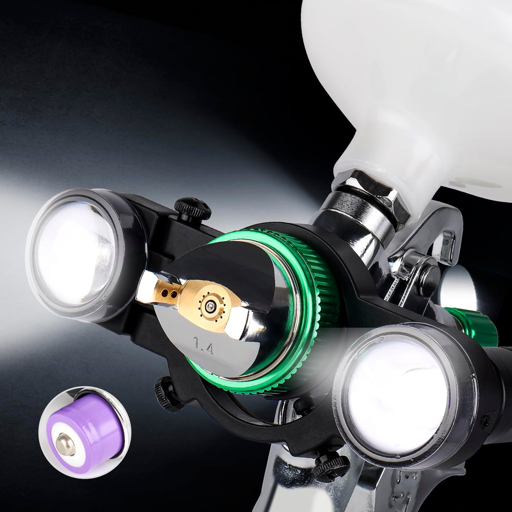 YUZES paint spray light front view enhances visibility for even coats