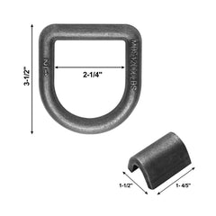 Close-up of Ywvri weld-on D-ring showing solid attachment