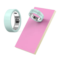 YWXTW Oura Ring 4 ceramic polishing pad with pink surface for gentle scratch removal on outer ceramic.