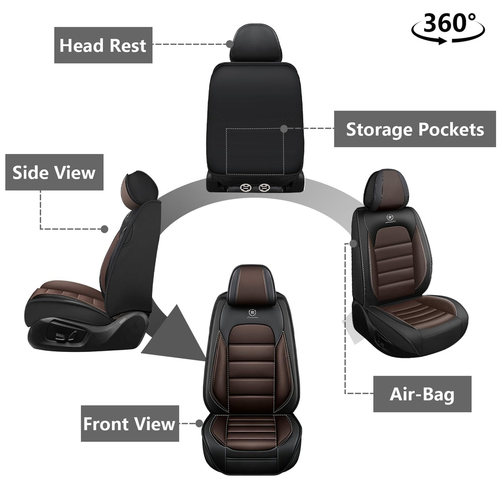 YWZQ Ford seat cover rear view demonstrates full seat fit and spill resistance.