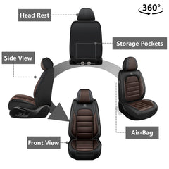 YWZQ Ford seat cover rear view demonstrates full seat fit and spill resistance.