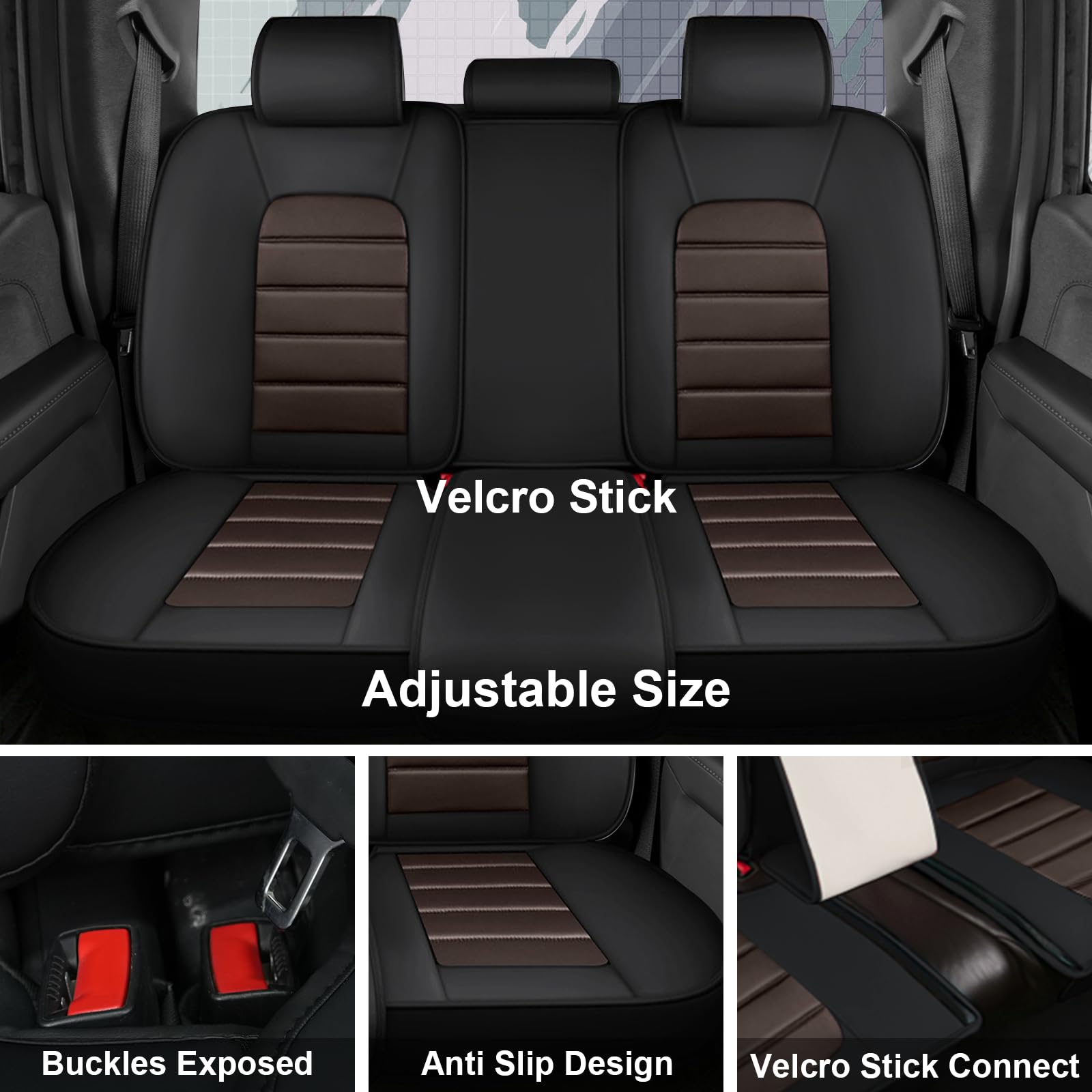YWZQ full set seat covers side angle shows stitching for premium style and durability