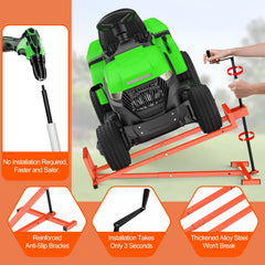 YXFAIRY lift anti-slip base highlights secure support during mower maintenance