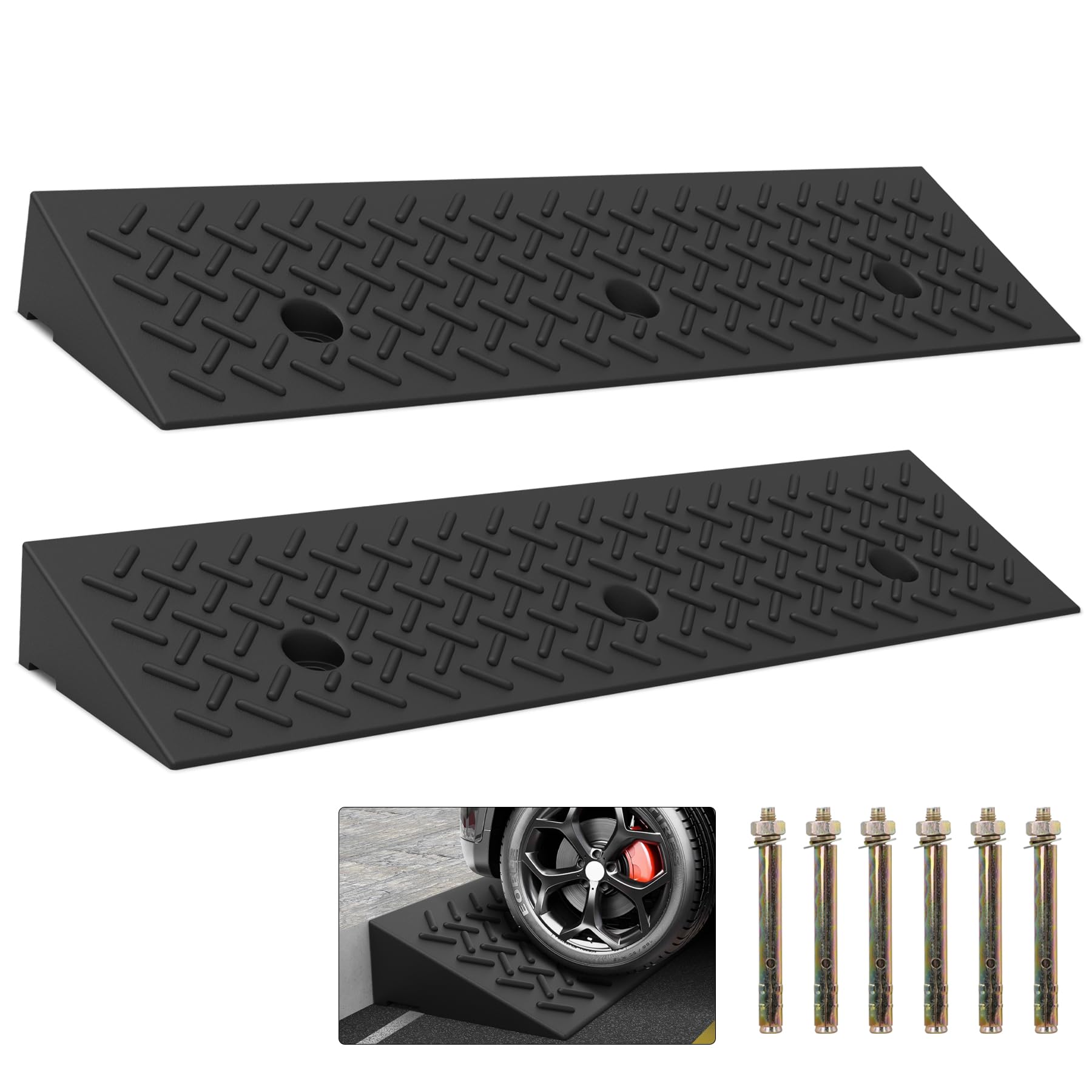 YZHUPTE 3.9-inch rise curb ramps suitable for wheelchairs and motorcycles