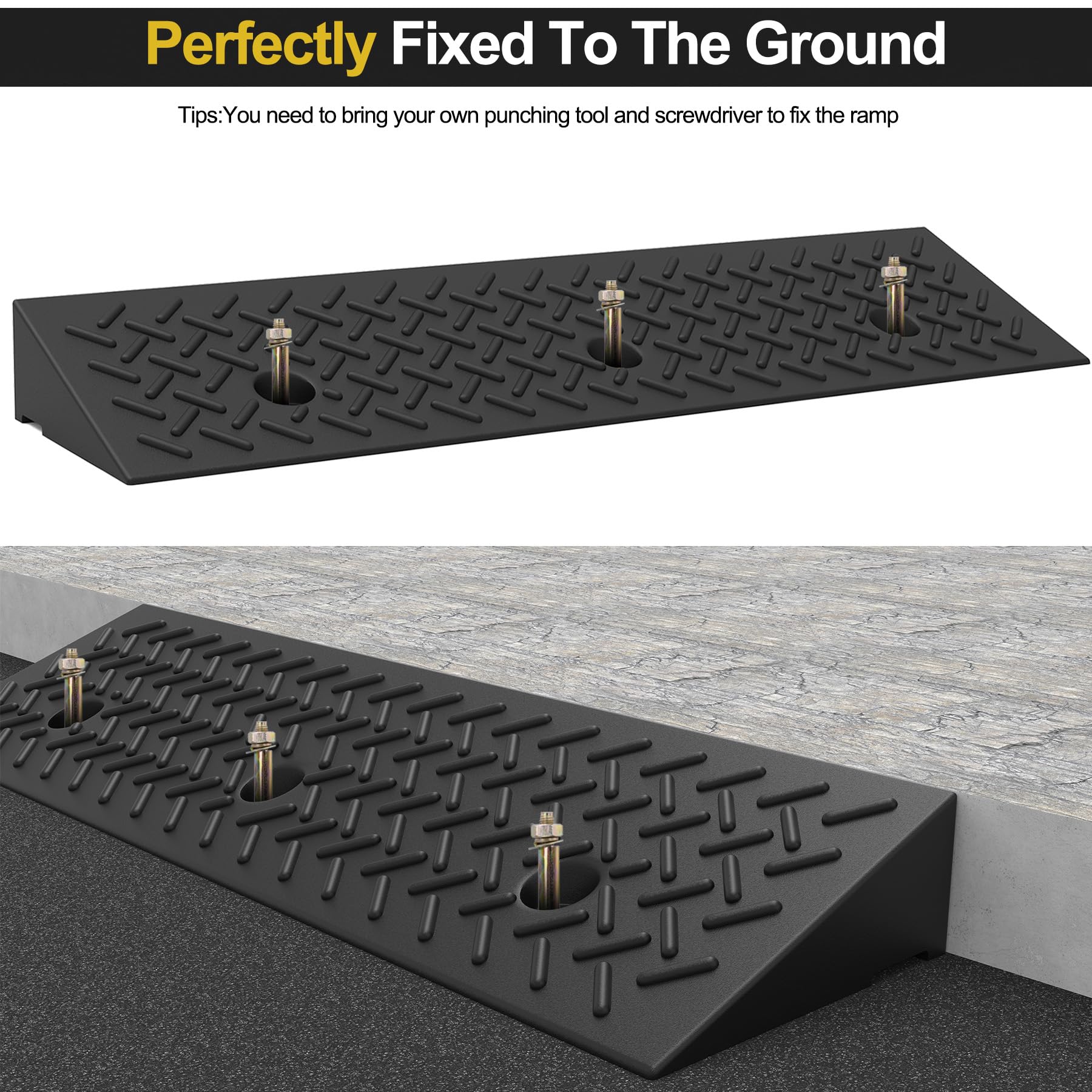 YZHUPTE curb ramp dimensions 38.5 by 9.5 inches for versatile access