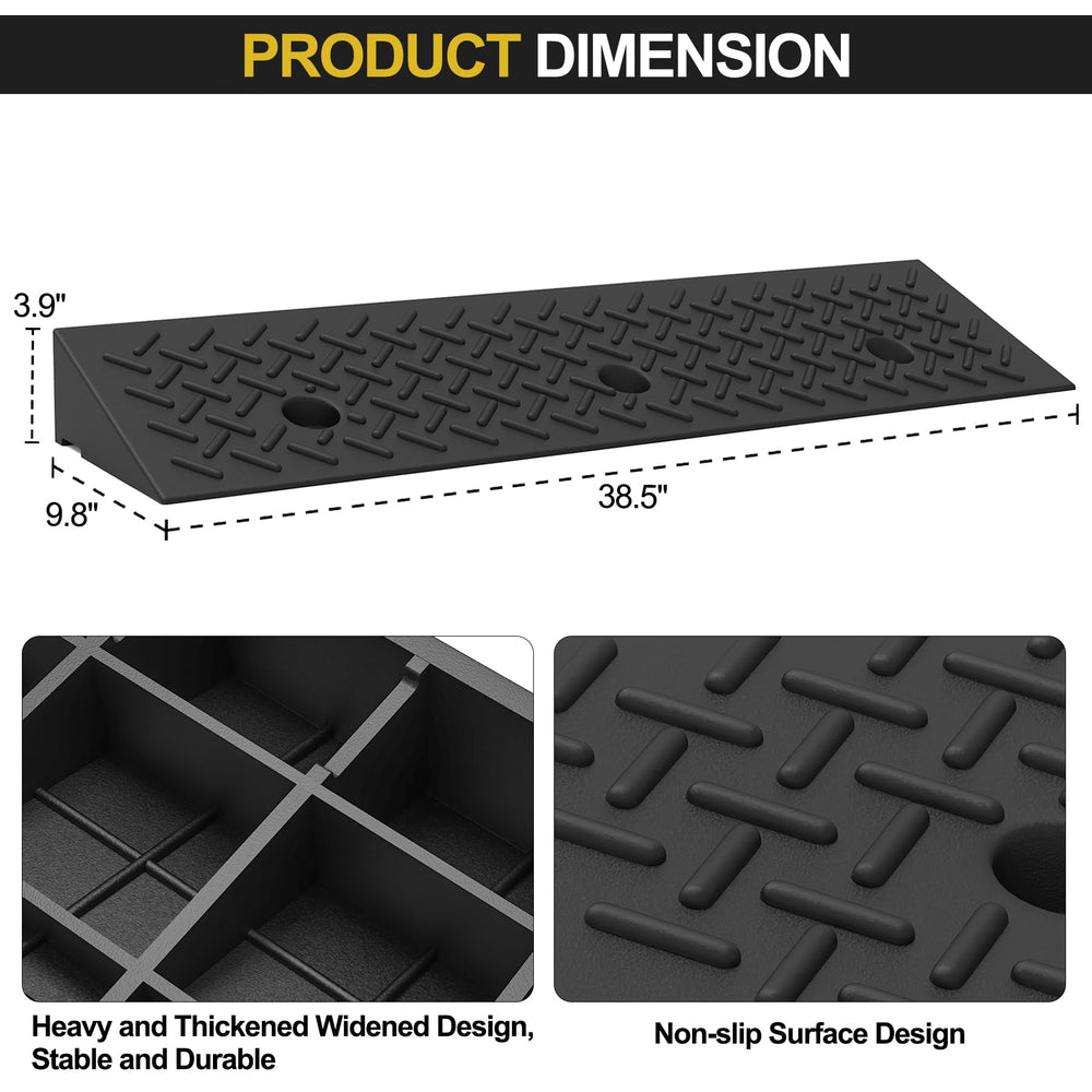 YZHUPTE heavy-duty curb ramp with 3-ton capacity for docks and garages