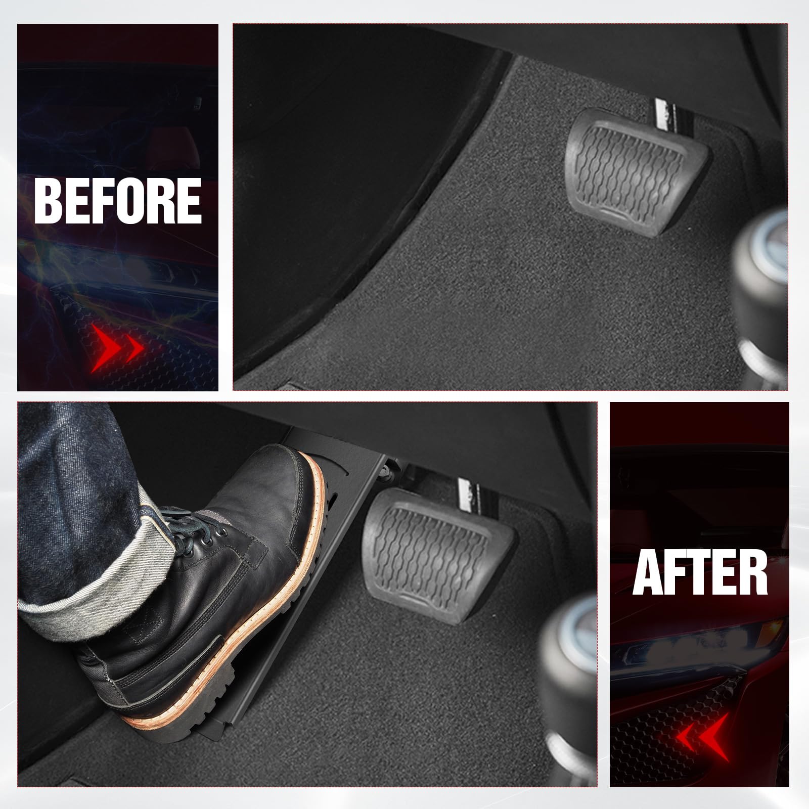 YZONA adjustable left foot rest pedal for Jeep with four gear options fits Wrangler JL/JLU.