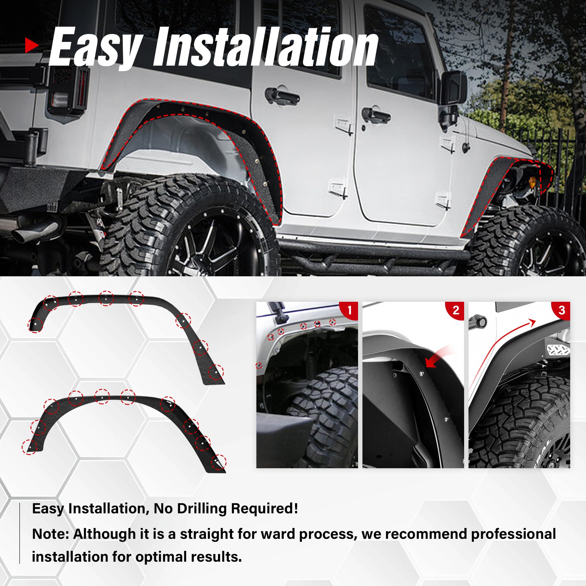 YZONA Wrangler with flares installed shows improved outdoor-ready look.