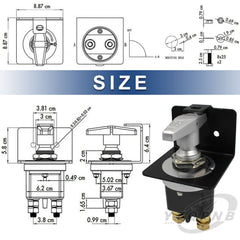 YZQPNB 500A switch with two negative cable studs for heavy-duty connections.