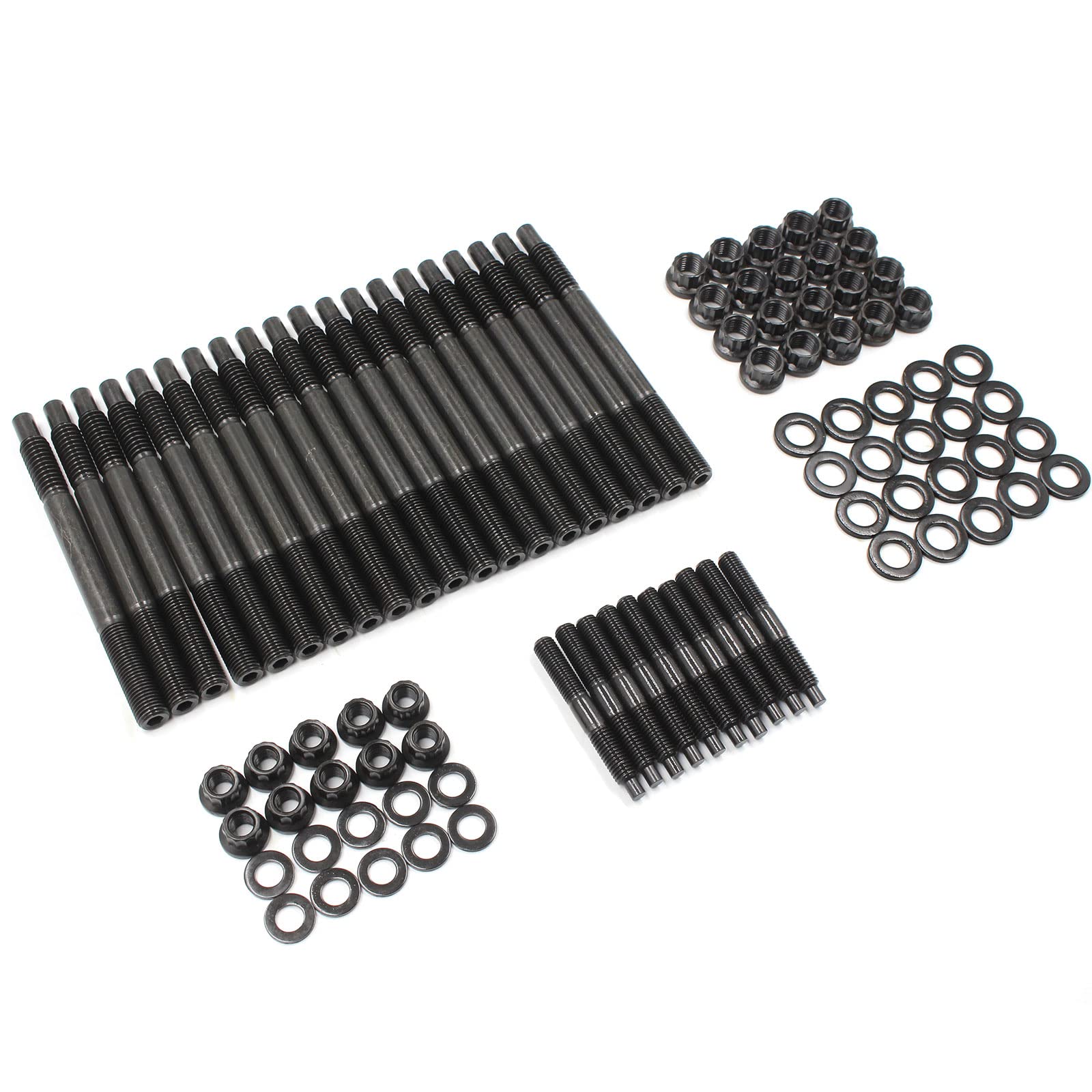 YZQPNB 12-point head stud kit package view shows durable chrome-moly components for LS engines.