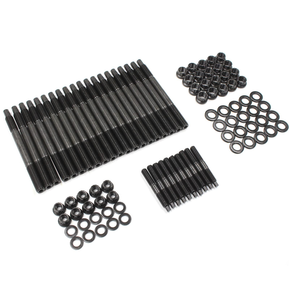 YZQPNB 12-point head stud kit package view shows durable chrome-moly components for LS engines.