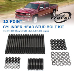 YZQPNB chromoly steel head studs close up demonstrating high tensile strength.