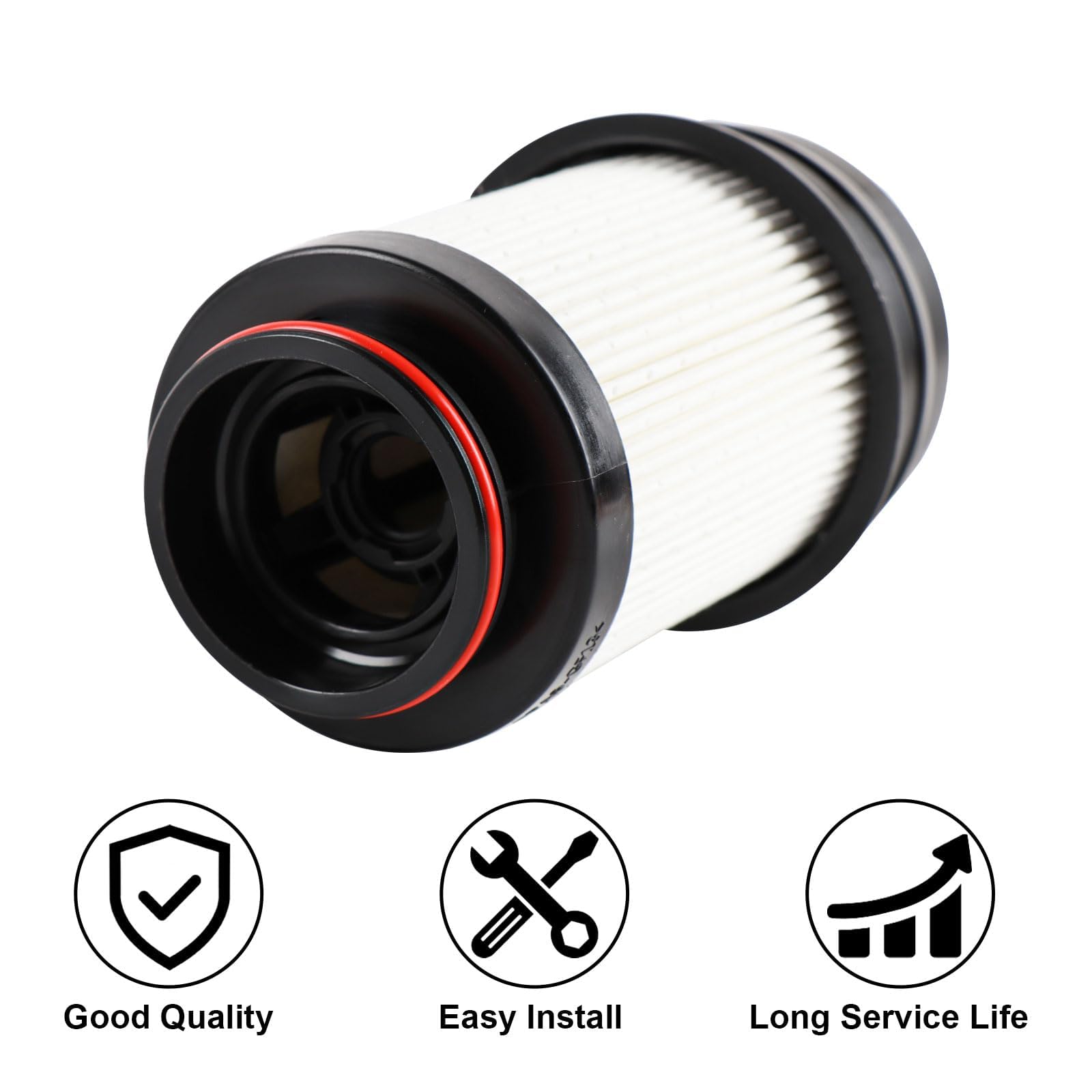 YZQPNB fuel filter cartridge installed in a Dodge Ram 6.7L Cummins setup.