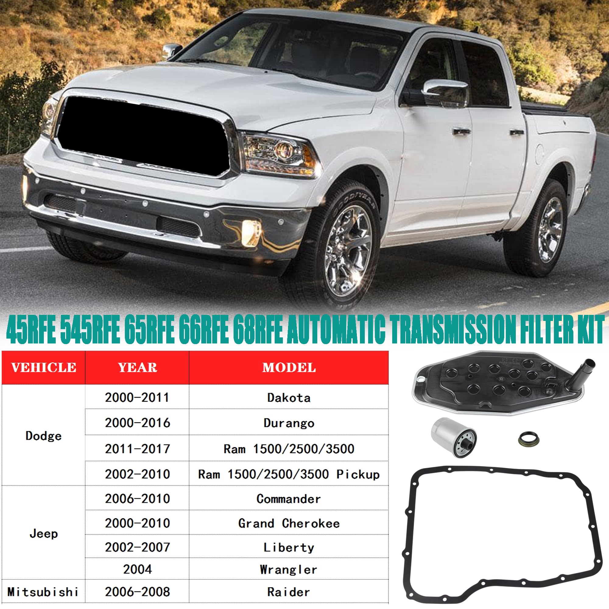 YzusGomumu compatibility guide lists multiple 45RFE/545RFE/65RFE/66RFE/68RFE models.