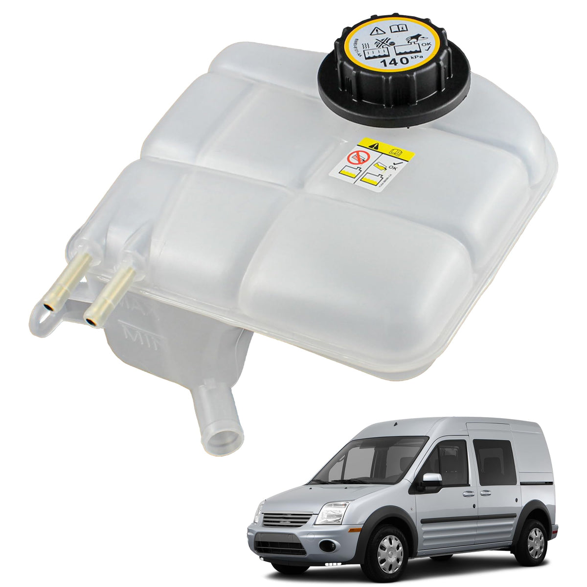 YzusGomumu engine coolant expansion tank closeup showing durable construction.