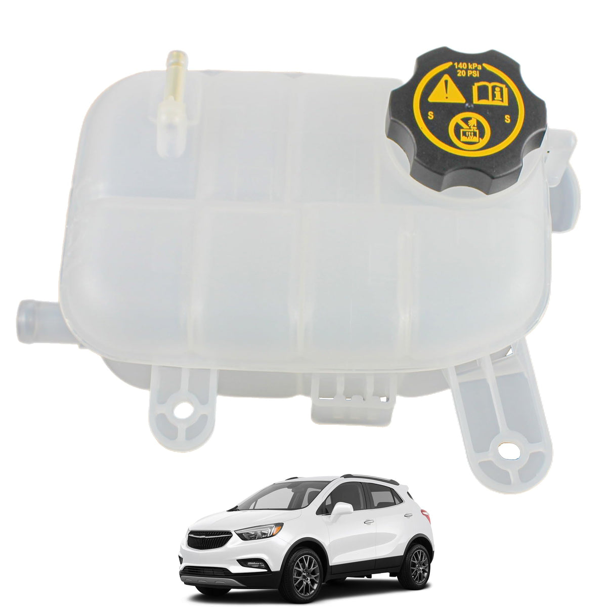 YzusGomumu engine coolant overflow tank with cap for Buick Encore, secure seal and storage
