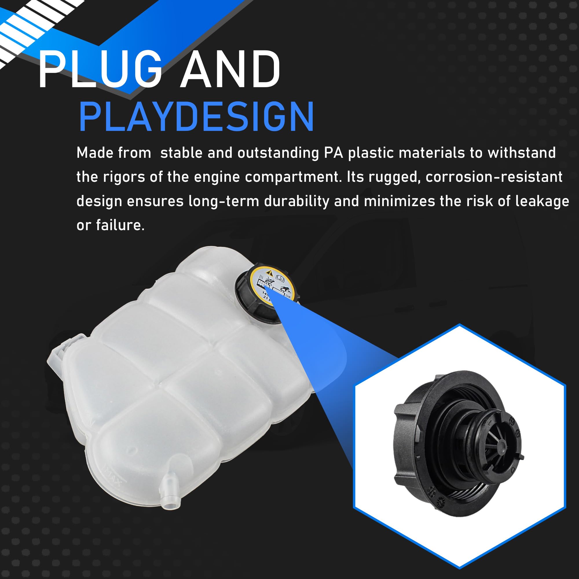 YzusGomumu rugged PA plastic reservoir demonstrates durability in engine bay conditions.