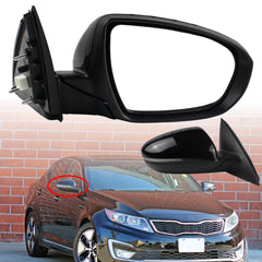 YzusGomumu right passenger side mirror in black housing with manual fold for Kia Optima