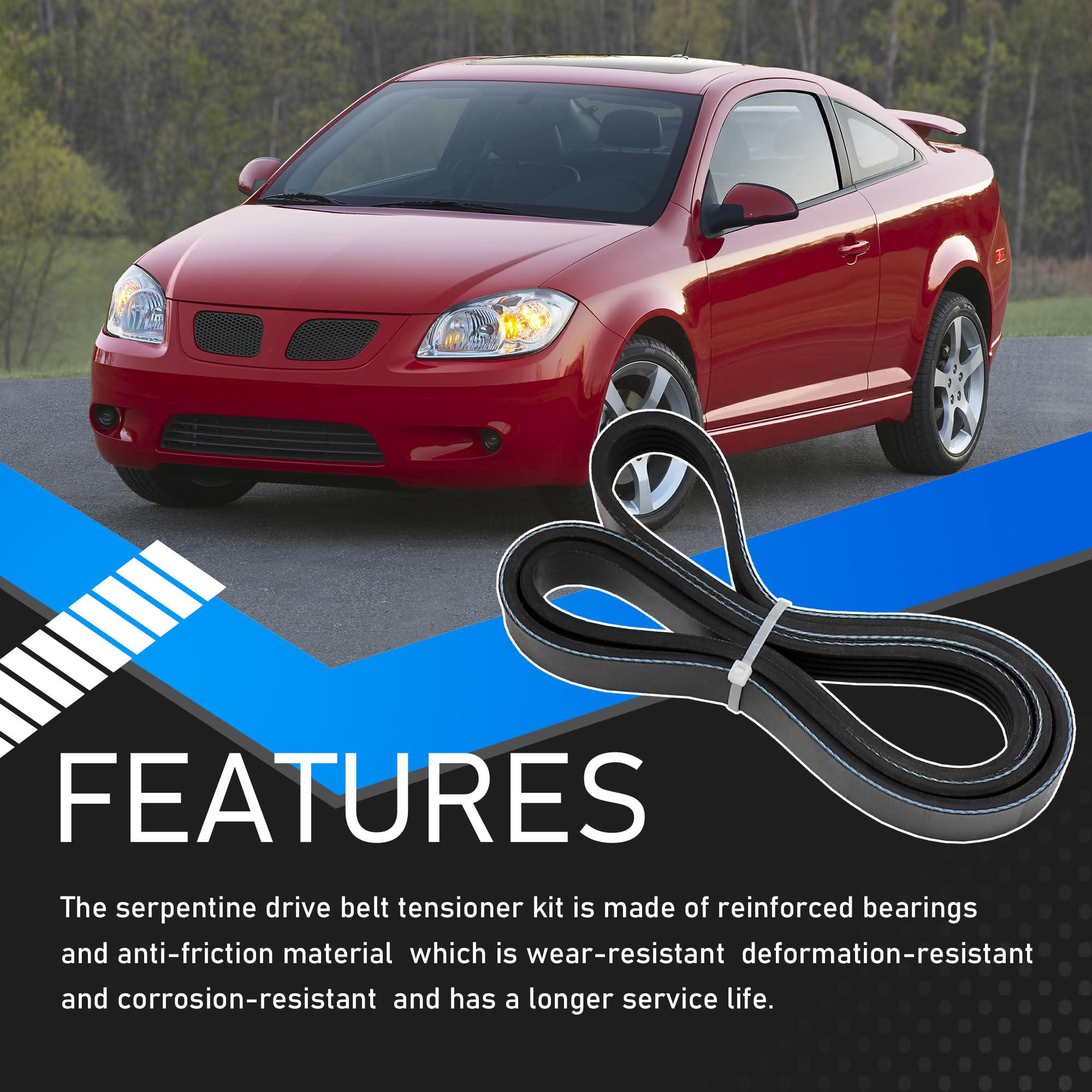 YzusGomumu Serpentine belt tensioner kit bearing detail emphasizes wear-resistant components