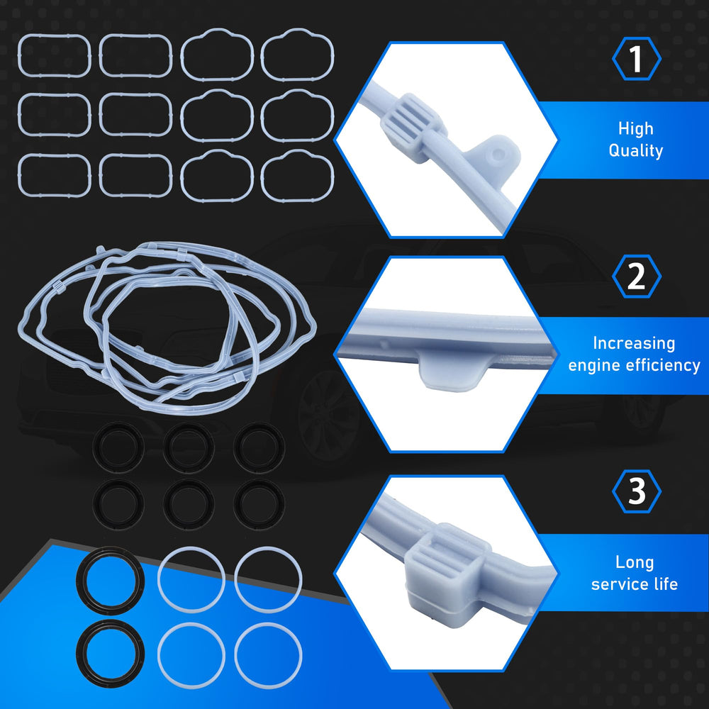 YzusGomumu valve cover gasket components laid out for a complete seal solution