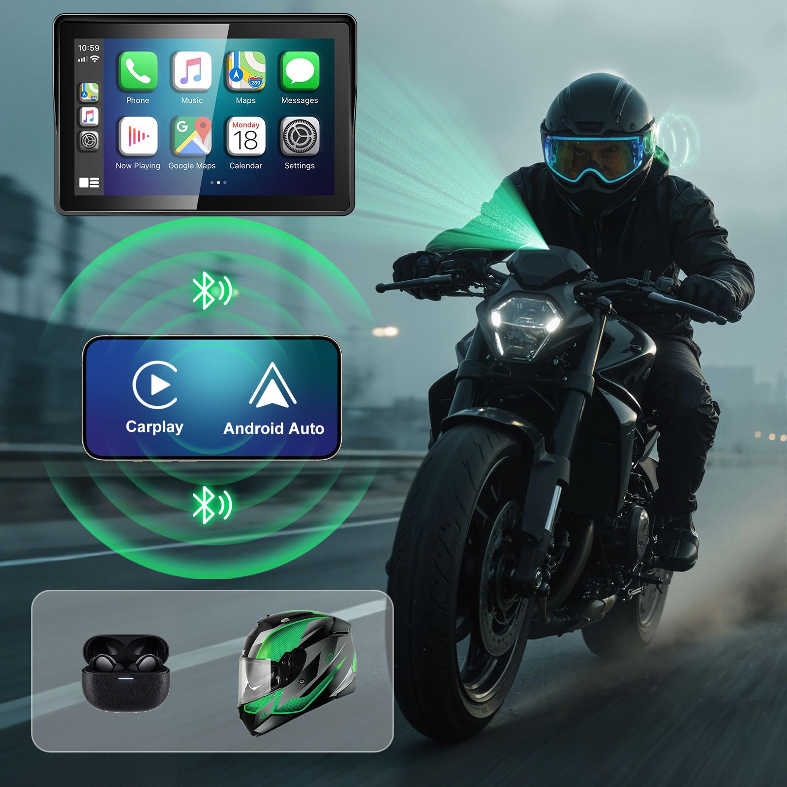 YZW IP69K waterproof screen ideal for rain, snow, and rugged rides