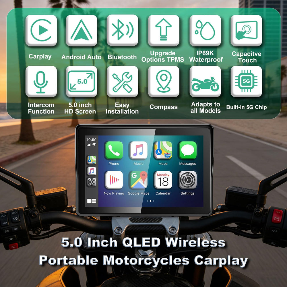 YZW IPS touchscreen 5-inch for clear visibility and glove-friendly control