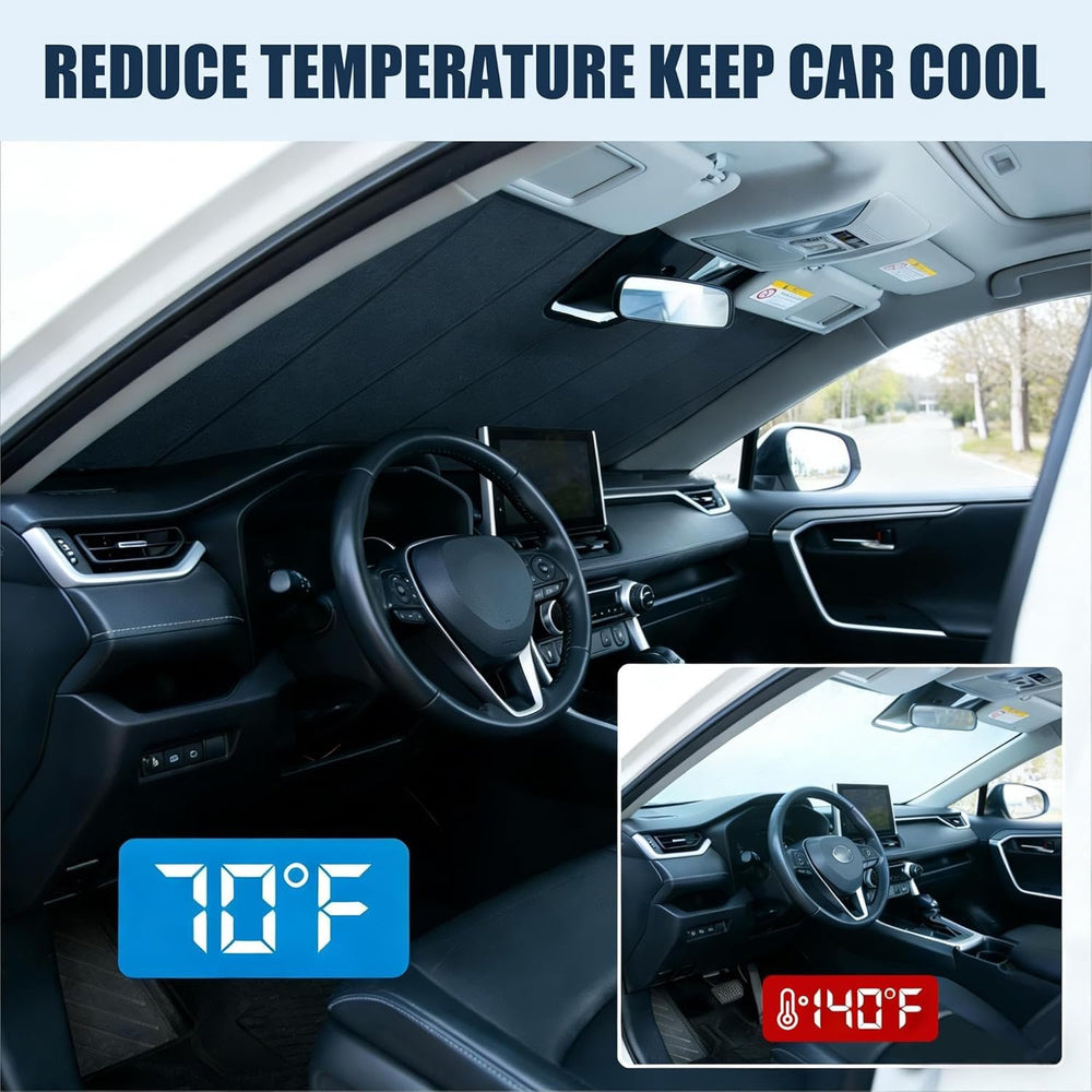 YZZWATW windshield sun shade in-car usage for quick shade during errands