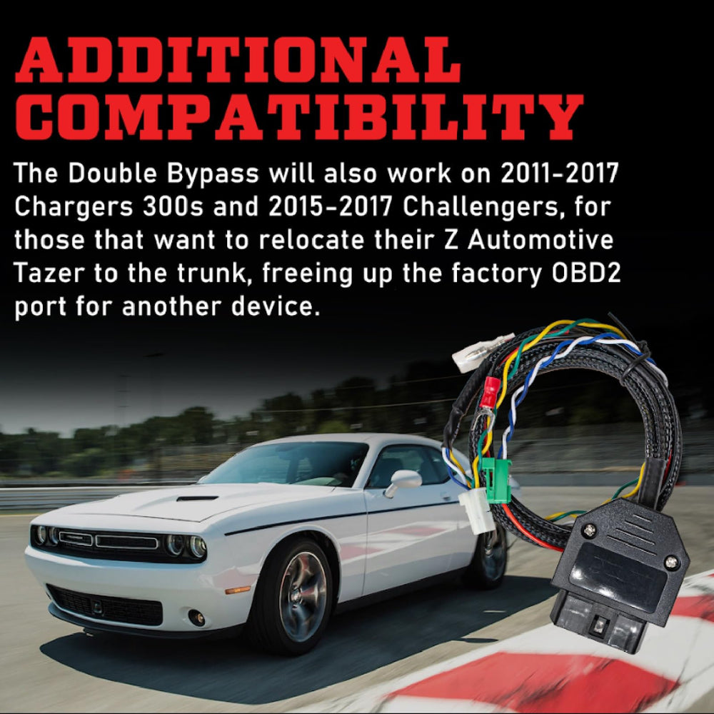 Z Automotive Double Bypass OBD2 port access enables a second trunk port for devices.