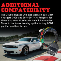 Z Automotive Double Bypass OBD2 port access enables a second trunk port for devices.