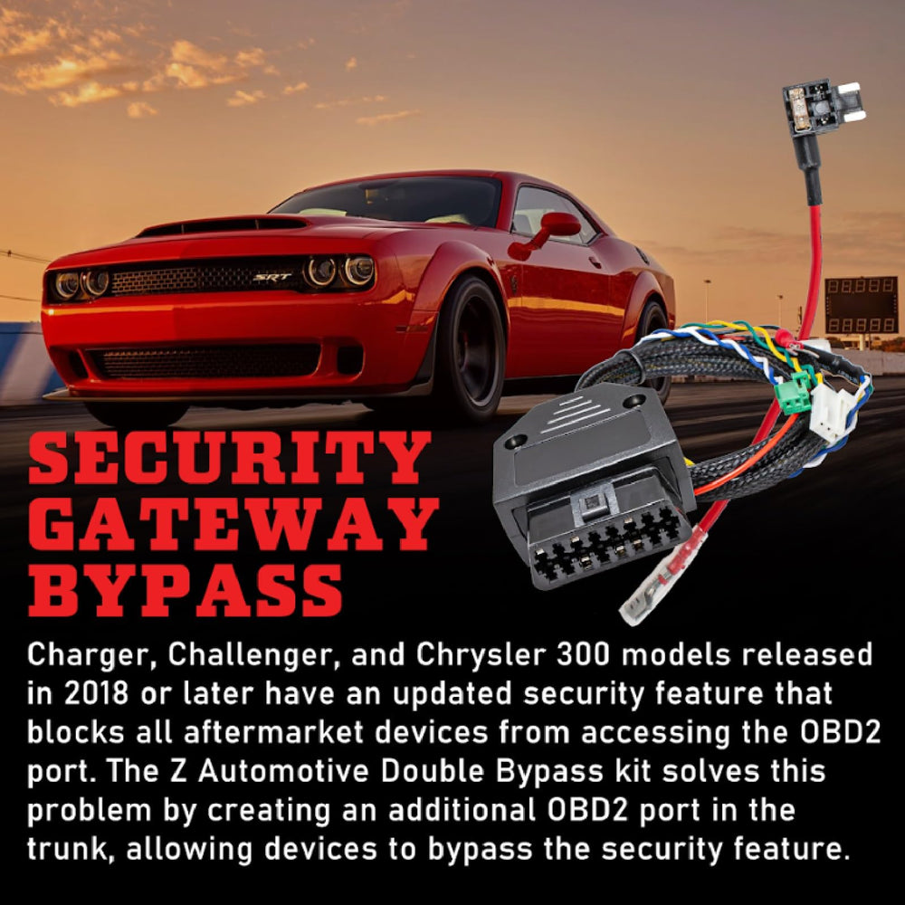 Z Automotive Double Bypass security gateway bypass enables OBD2 access without altering main system.