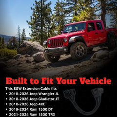 Z Automotive SGW extension cable for Wrangler — quicker Tazer JL Mini connection.