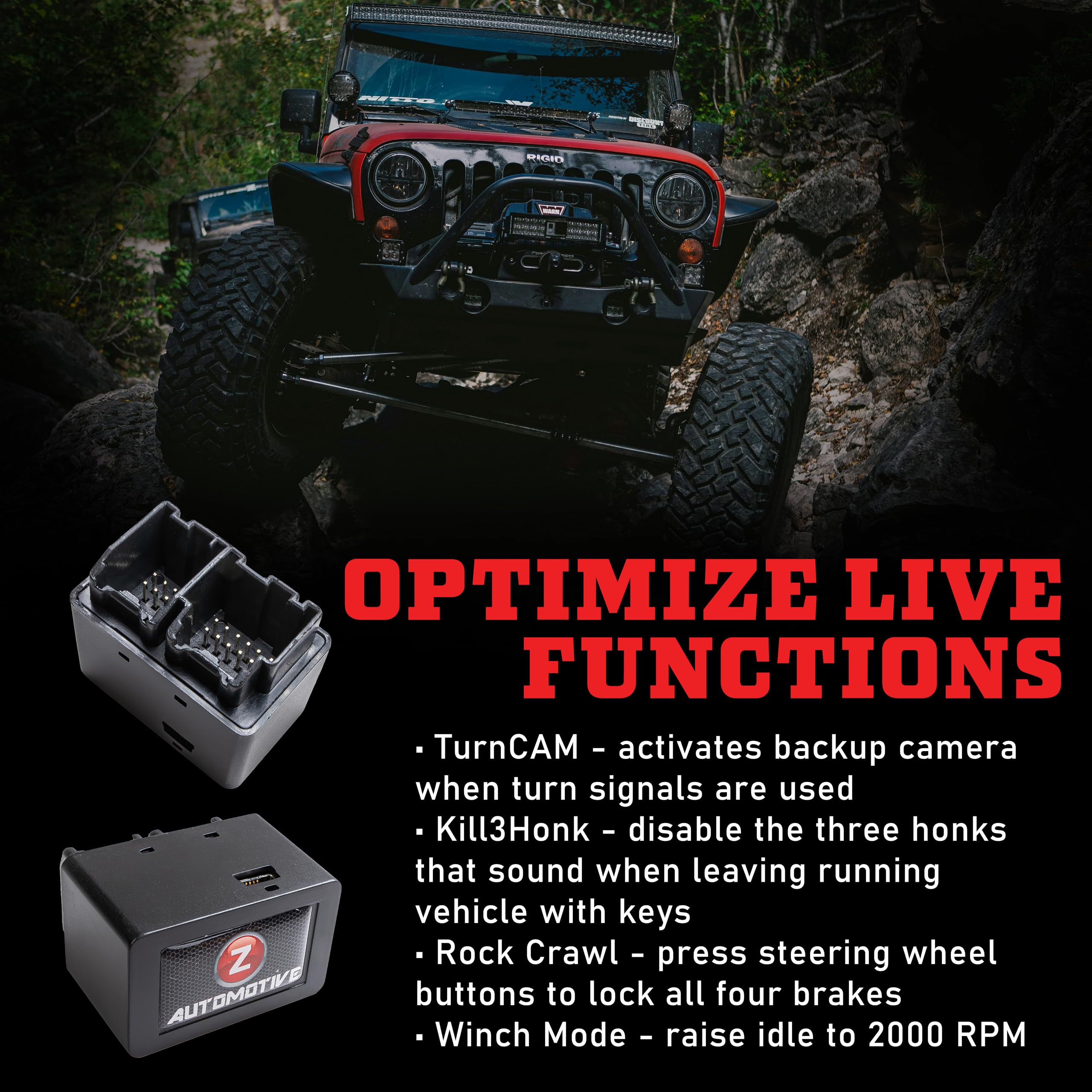 Rock Crawl and Winch Mode enable off-road readiness on Z Automotive Tazer Mini