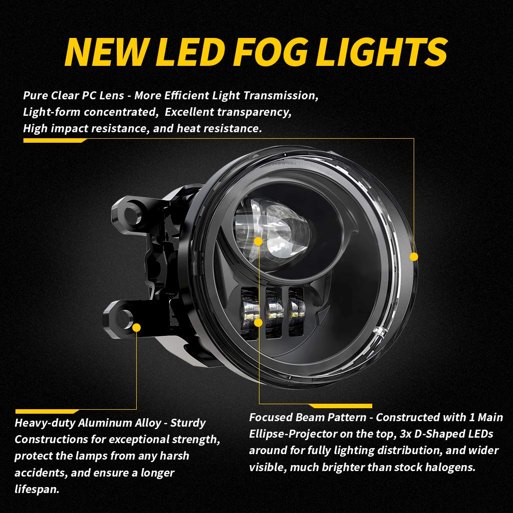 Z-OFFROAD LED fog light for 4Runner, driver side boosts illumination on rough roads.