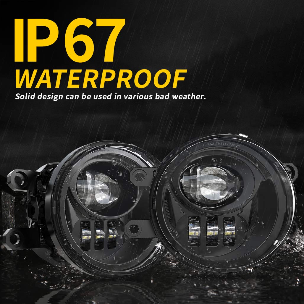 Z-OFFROAD LED fog light for 4Runner, passenger side delivers wider beam.