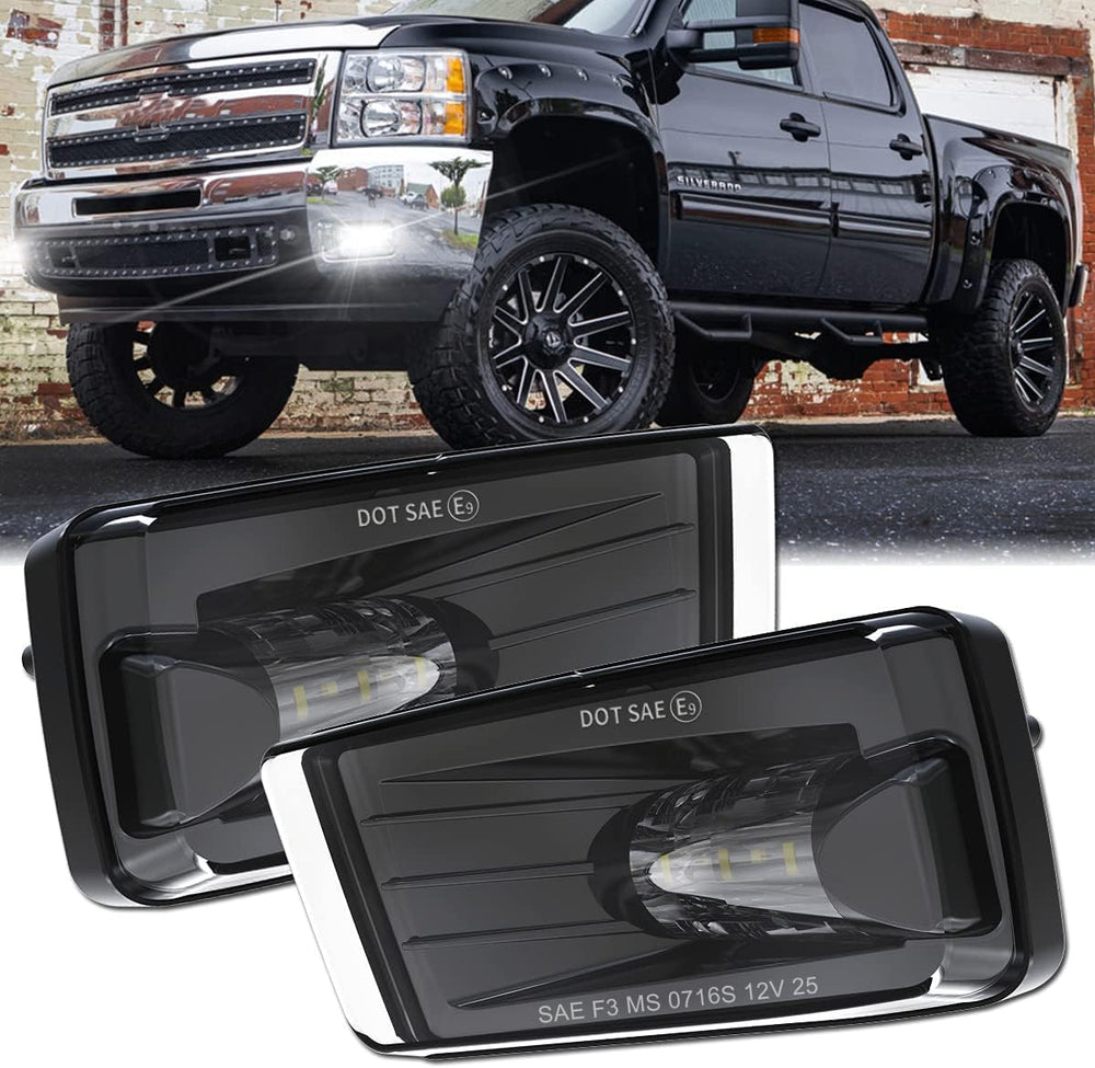 Z-OFFROAD LED fog light install on Silverado increases visibility.