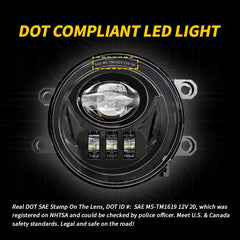 Z-OFFROAD LED fog light for Tacoma, passenger side improves road clarity.