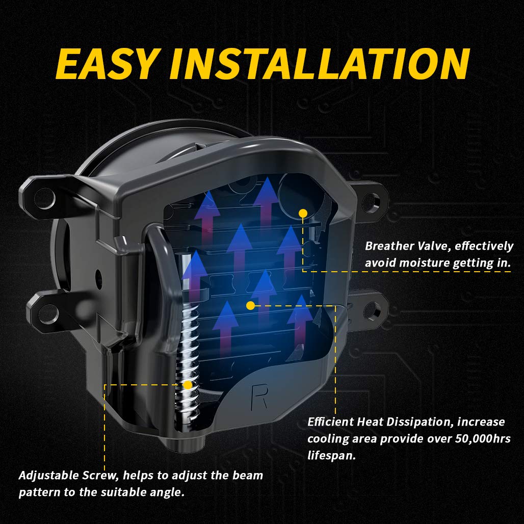 Z-OFFROAD LED fog light for Tundra, driver side offers reliable all-weather lighting.