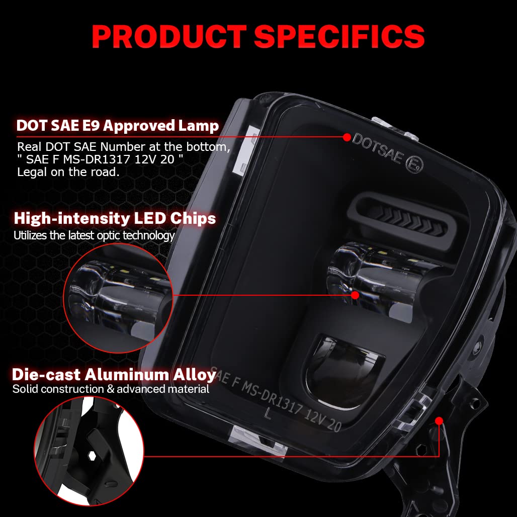 Z-OFFROAD LED fog lights side profile showing rugged housing for durability