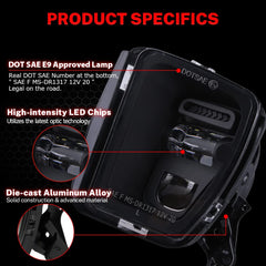 Z-OFFROAD LED fog lights side profile showing rugged housing for durability