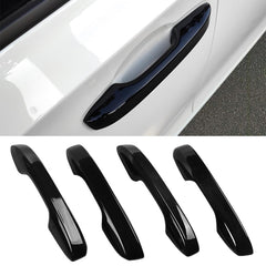 Zacxoxsr glossy black door handle cover on Honda Civic enhances style and protection.