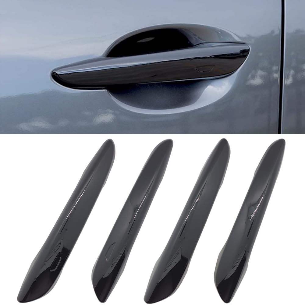 Zacxoxsr glossy black door handle cover for Mazda 3 with durable, OEM-like finish