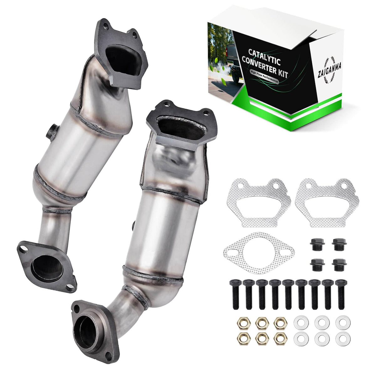 ZAIGANMA compatibility for front and rear catalytic converter on 2011-2019 Chrysler Town and Country.