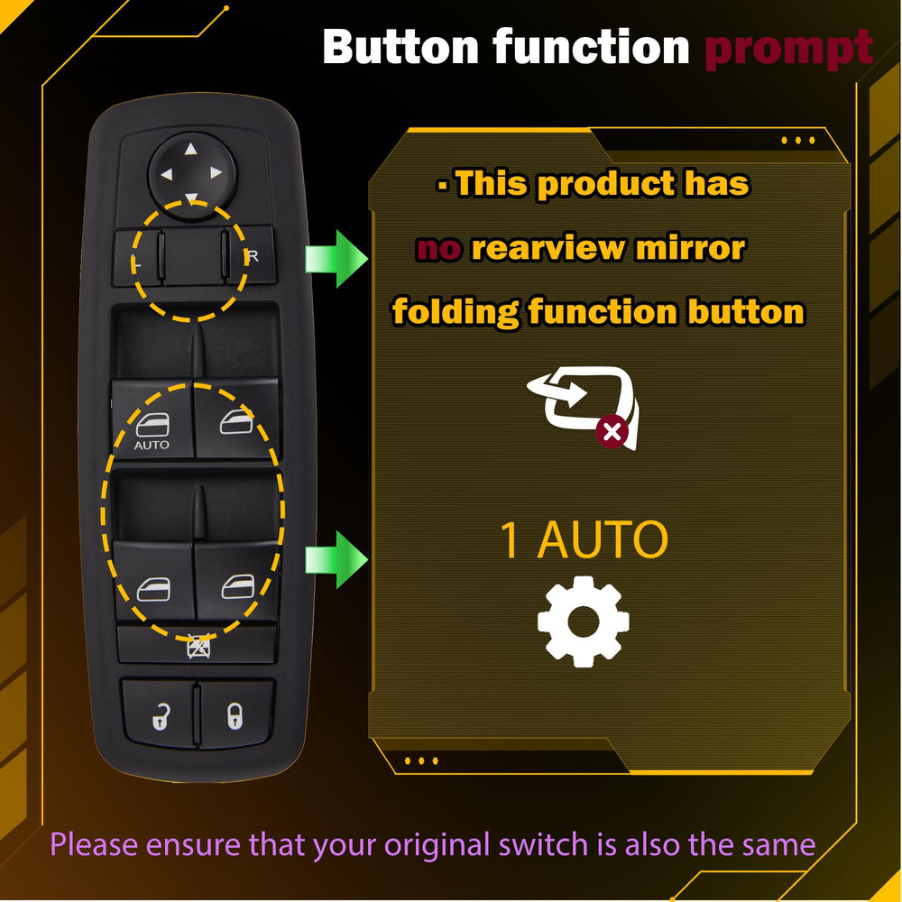 ZAPOSTS driver-side switch with green backlight for easy visibility