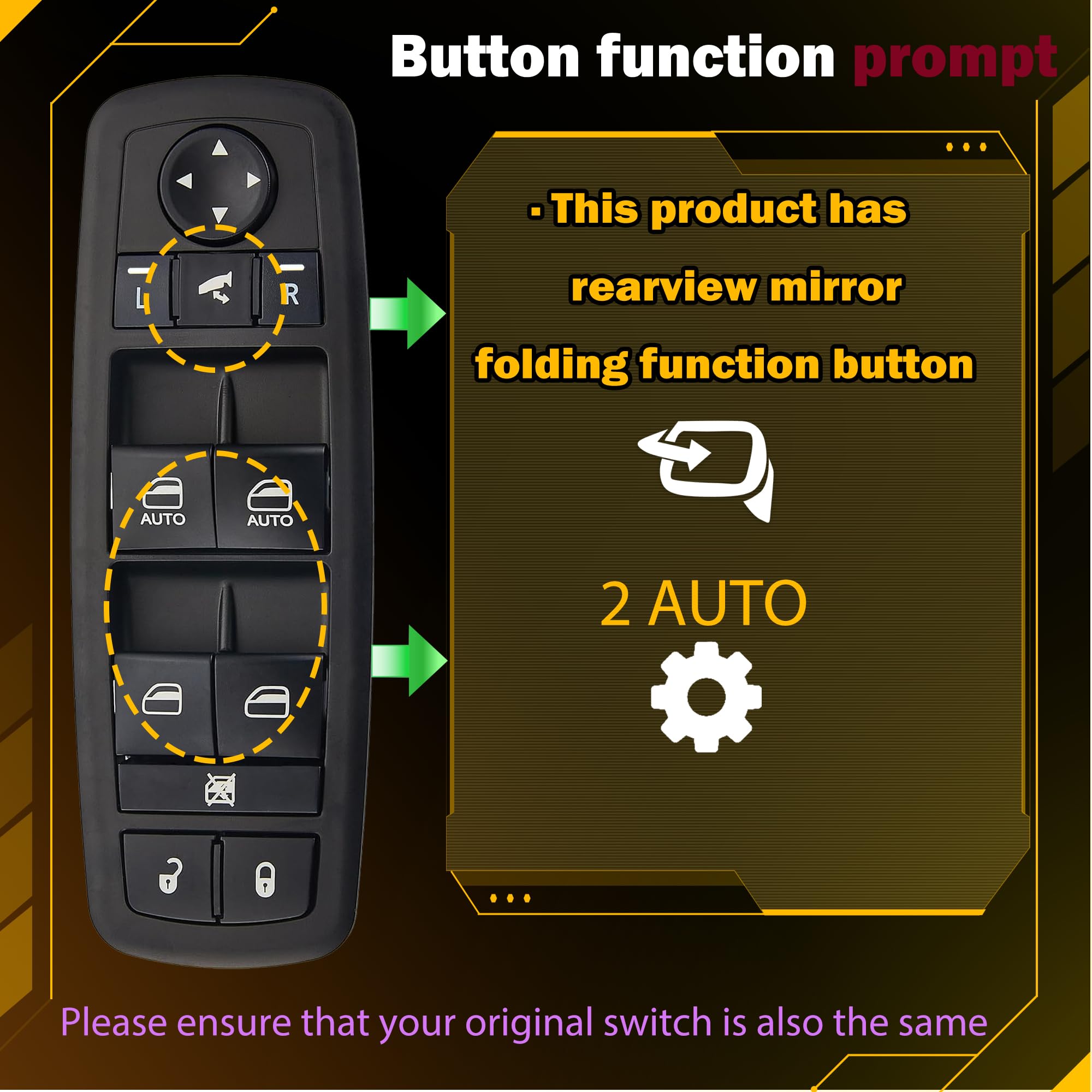 Zaposts Ram 1500 front-left window switch enables smooth operation