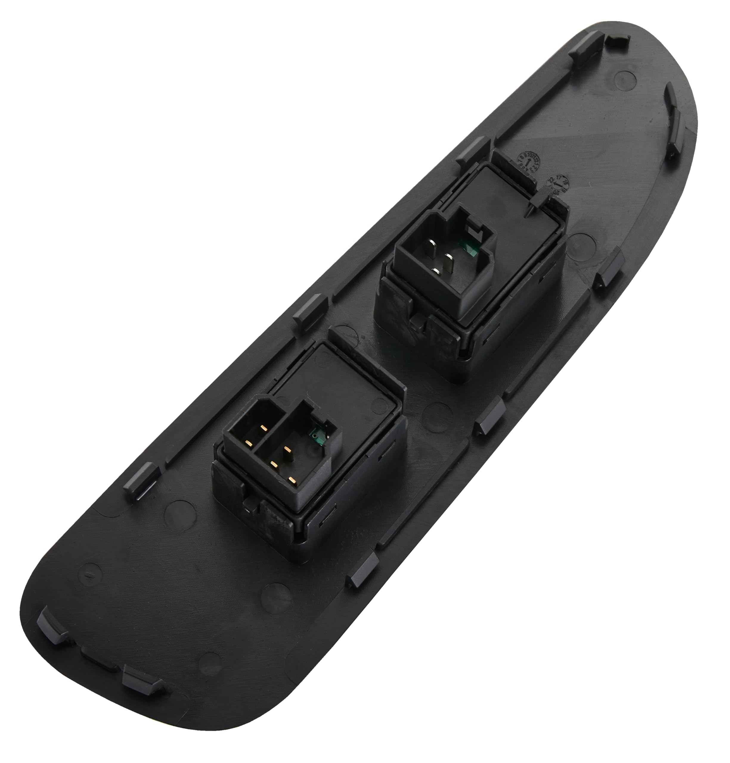 ZAPOSTS passenger side power window switch side view showing compact black panel