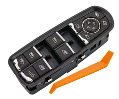 ZAPOSTS Cayenne power window switch, front view, precise OEM-style replacement.