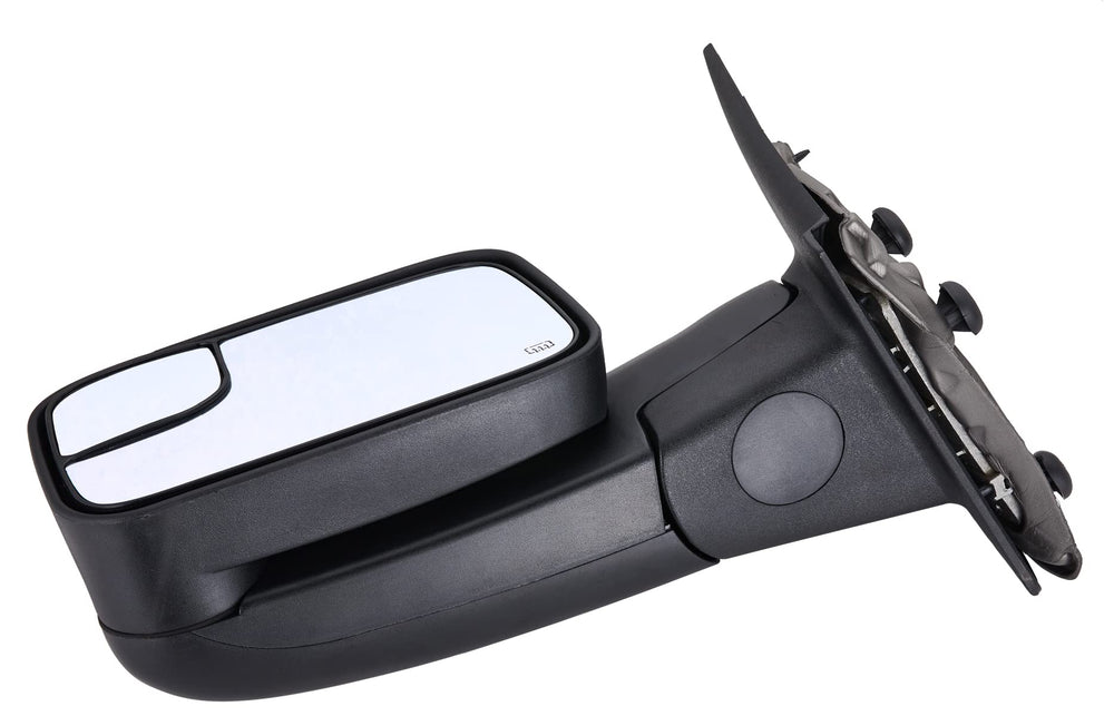 ZAPOSTS black heated towing mirror provides clear vision in cold weather.