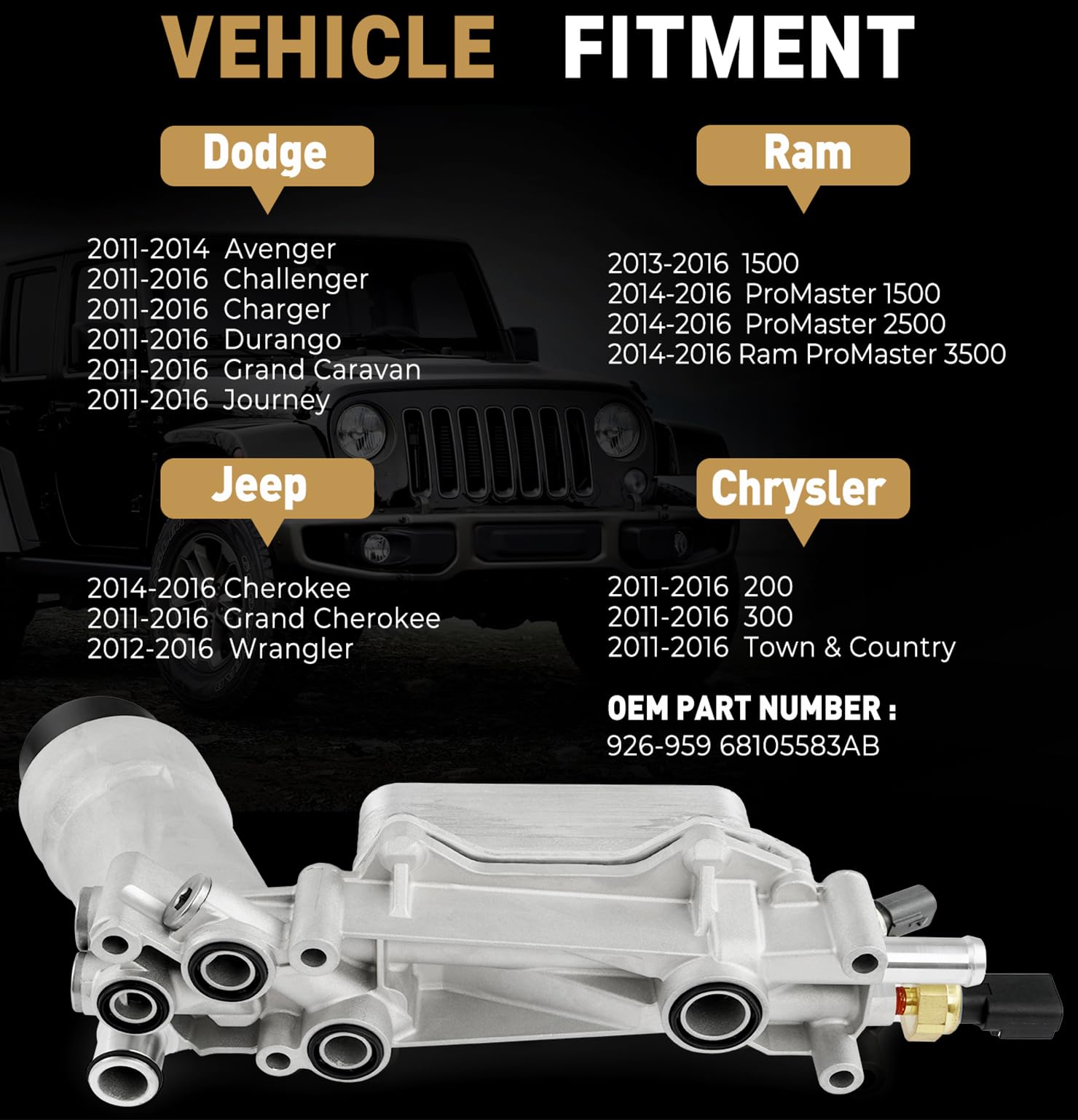 ZARDETO oil cooler kit with secure connections improves cooling for the engine