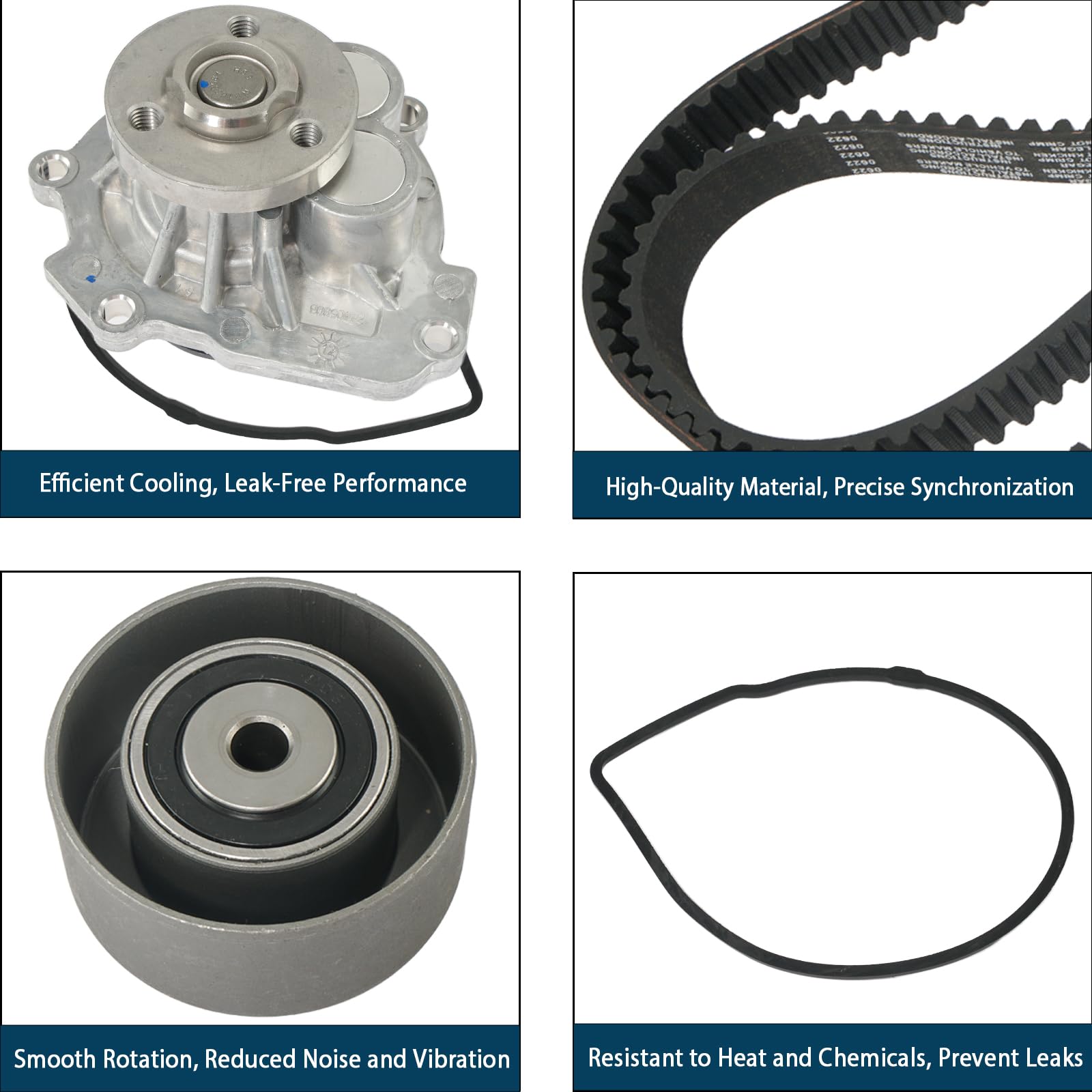 ZARDETO timing belt kit with OE-style parts numbers for reliable replacement.